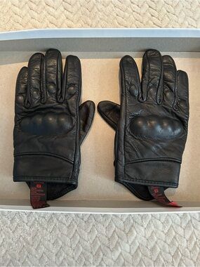 Black Leather Riding Gloves - Classic Women’s Protective Gloves Small